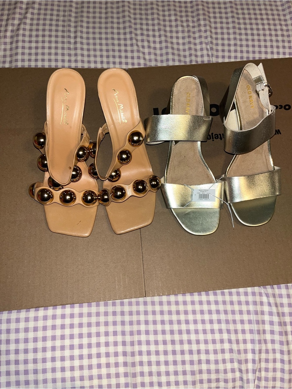 Guess Metallic Silver Slide Mules